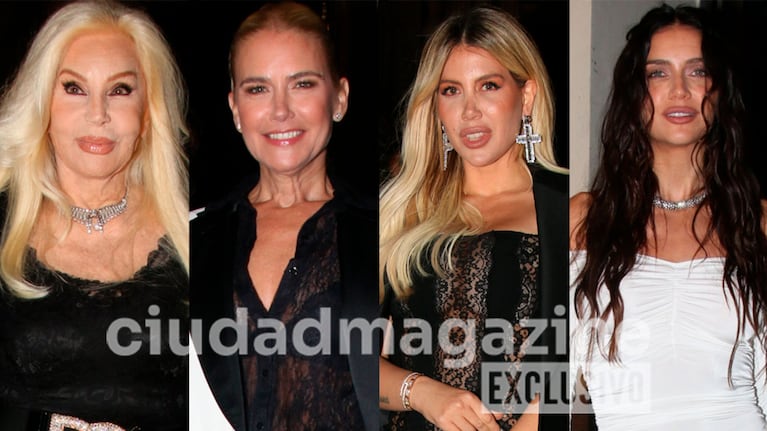 Susana Giménez, Valeria Mazza, Wanda Nara y Zaira Nara en un evento de lujo en Buenos Aires (Fotos: Movilpress).