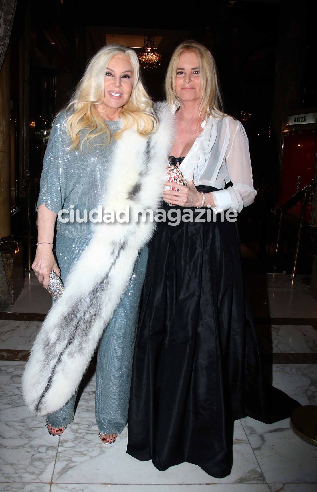 Susana Giménez y Mercedes Sarrabayrouse en la gala solidaria de Fundaleu. (Foto: Movilpress)