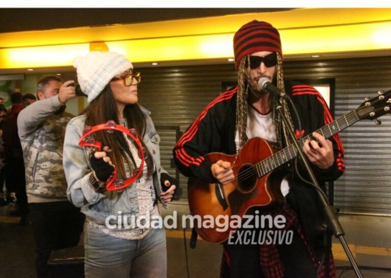 Susana Giménez y Sebastián Yatra revolucionaron el subte: aparecieron disfrazados de músicos callejeros y sorprendieron con un show