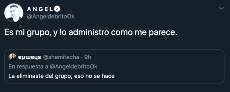 Tajante reacción de Ángel cuando le cuestionaron haber eliminado a Cinthia Fernández del grupo de WhatsApp de LAM