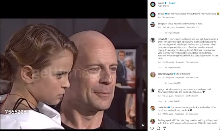 Tallulah y Bruce Willis (Foto: Instagram @buuski)