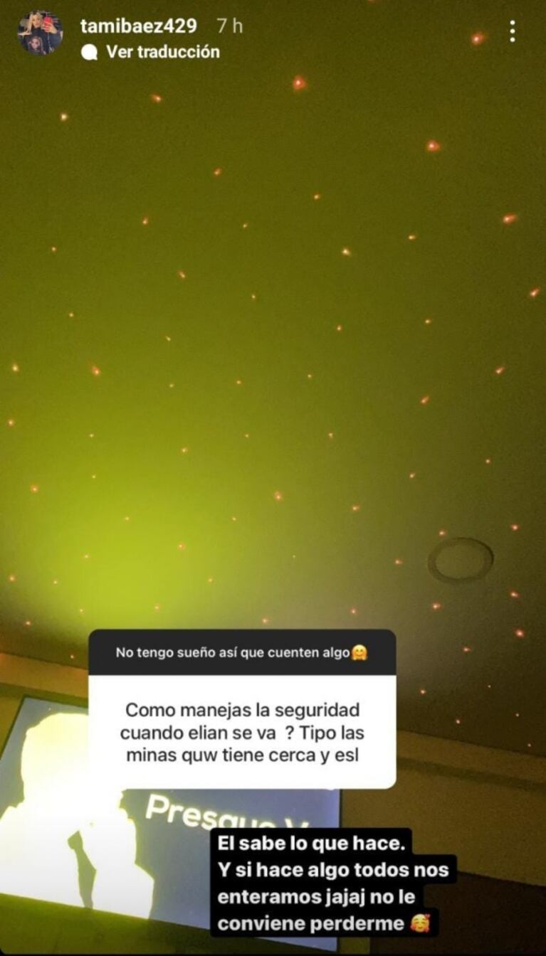 Tamara Báez habló picante de una posible infidelidad de L-Gante: "Si hace algo todos nos enteramos"