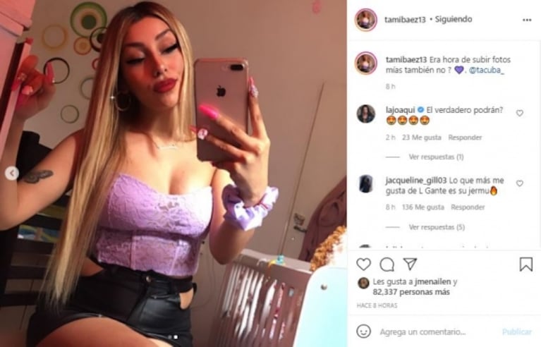 Tamara Báez, la novia de L-Gante, se mostró en las redes tras el nacimiento de Jamaica: "Era hora de subir fotos mías también"