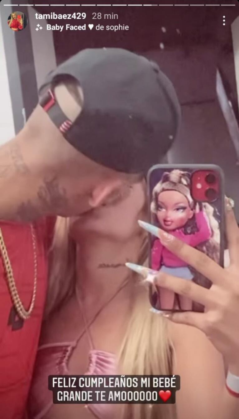 Tamara Báez le dedicó a L-Gante un apasionado posteo con fotos inéditas por su cumple: "Te amo"