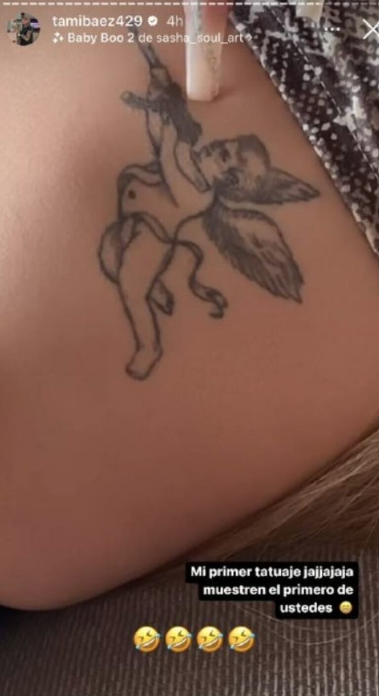 Tamara Báez mostró el primer y polémico tatuaje que se hizo cuando era adolescente
