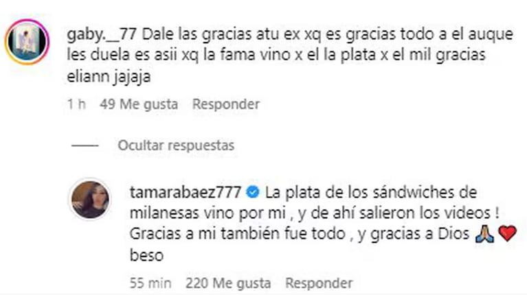 Tamara Báez respondió muy picante a las críticas por haber mostrado el auto que se compró