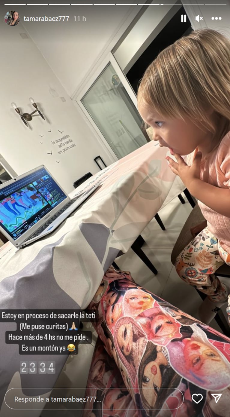 Tamara Báez reveló su estrategia para dejar de amamantar a su hija