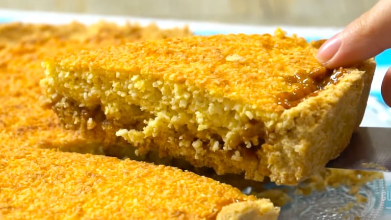 tarta, coco, sin gluten, dulce de leche