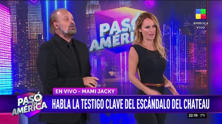 Tartu y Sabrina Rojas en Pasó en América (Foto: captura de América).