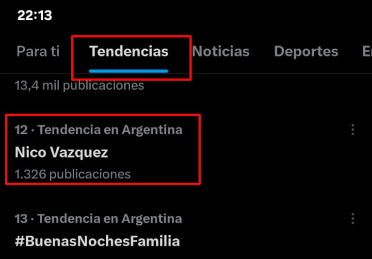 Tendencia en X