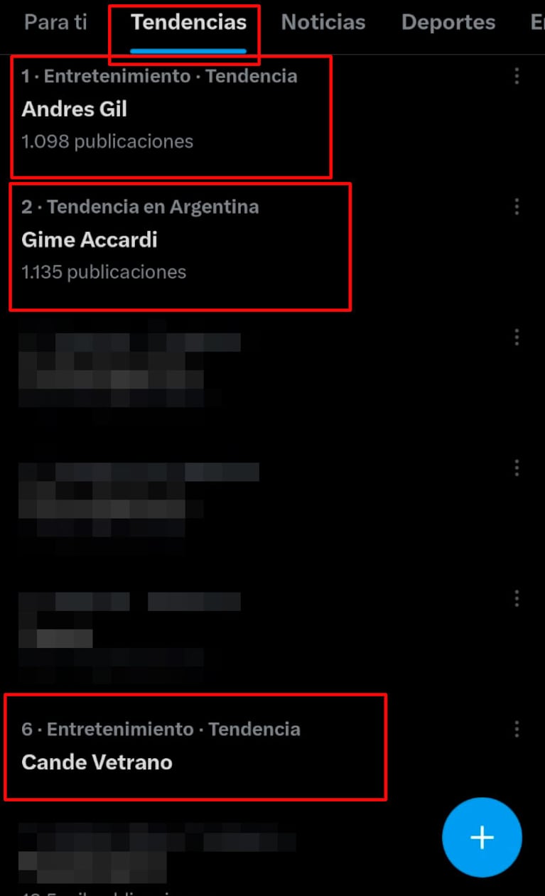 Tendencia en X