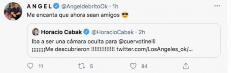 Tenso ida y vuelta de Horacio Cabak con Ángel de Brito en Twitter por la versión de su casamiento: "¿Me vas a invitar?"
