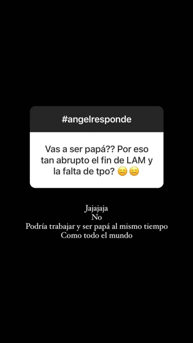 Terminante respuesta de Ángel de Brito cuando le preguntaron si dejó LAM para tener un hijo: "Podría trabajar y ser papá el mismo tiempo"