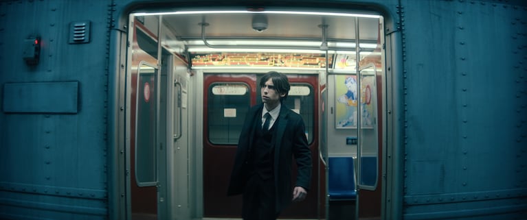 The Umbrella Academy. Aidan Gallagher as Number Five in episode 402 of The Umbrella Academy. Cr. Courtesy of Netflix © 2024