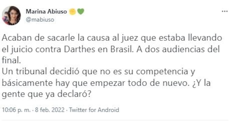 Thelma Fardín anunció que anularon el juicio contra Juan Darthés en Brasil: "Es un mensaje de impunidad"