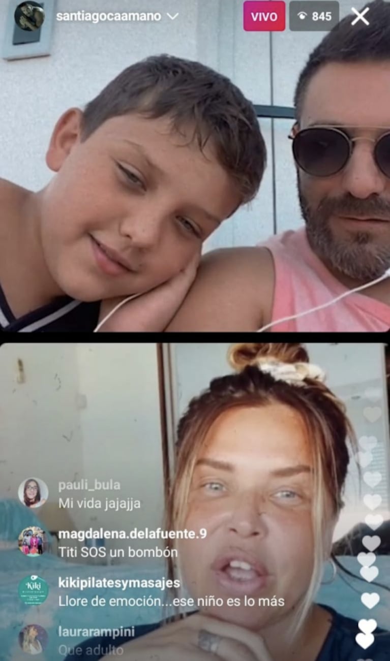 Thiago, el hijo más chico de Nazarena Vélez, reveló cómo se lleva con Santiago Caamaño: "Tenemos una relación como de padre e hijo"