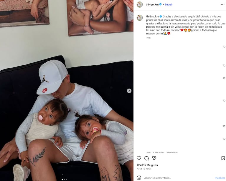 Thiago Medina conmovió a todos con su mensaje tras el grave accidente (Fotos: Instagram)