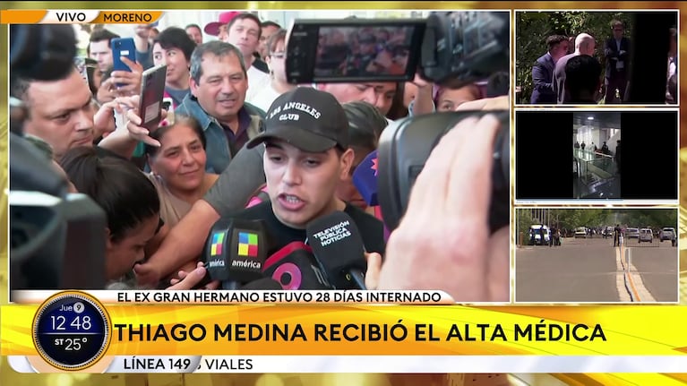 Thiago Medina fue dado de alta (Foto: captura de TN).