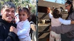 Thiago Medina y Daniela Celis con sus gemelas.