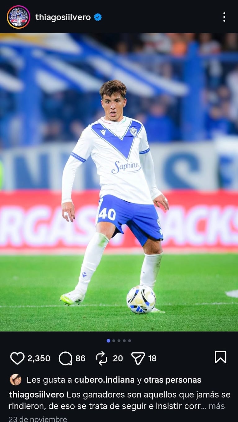 Thiago Silvero, el novio futbolista de Indiana Cubero (Foto: Instagram/@thiagosiilvero).