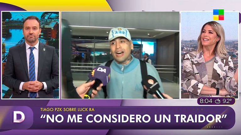 Tiago PZK le respondió a Luck Ra tras ser acusado de “traidor” y fue contundente (captura de América TV)