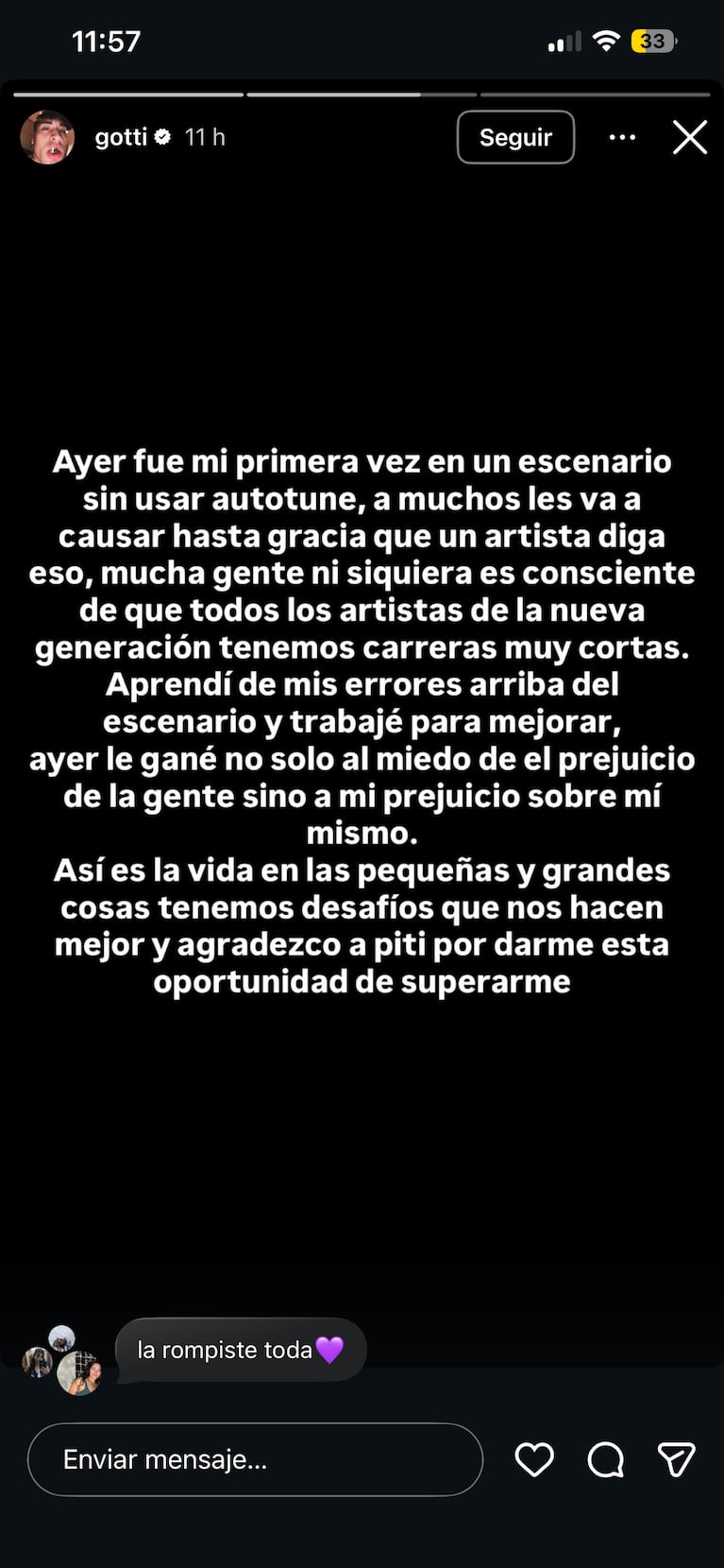 Tiago PZK reveló el desafío que superó tras cantar con Las Pastillas del Abuelo. Crédito: Instagram