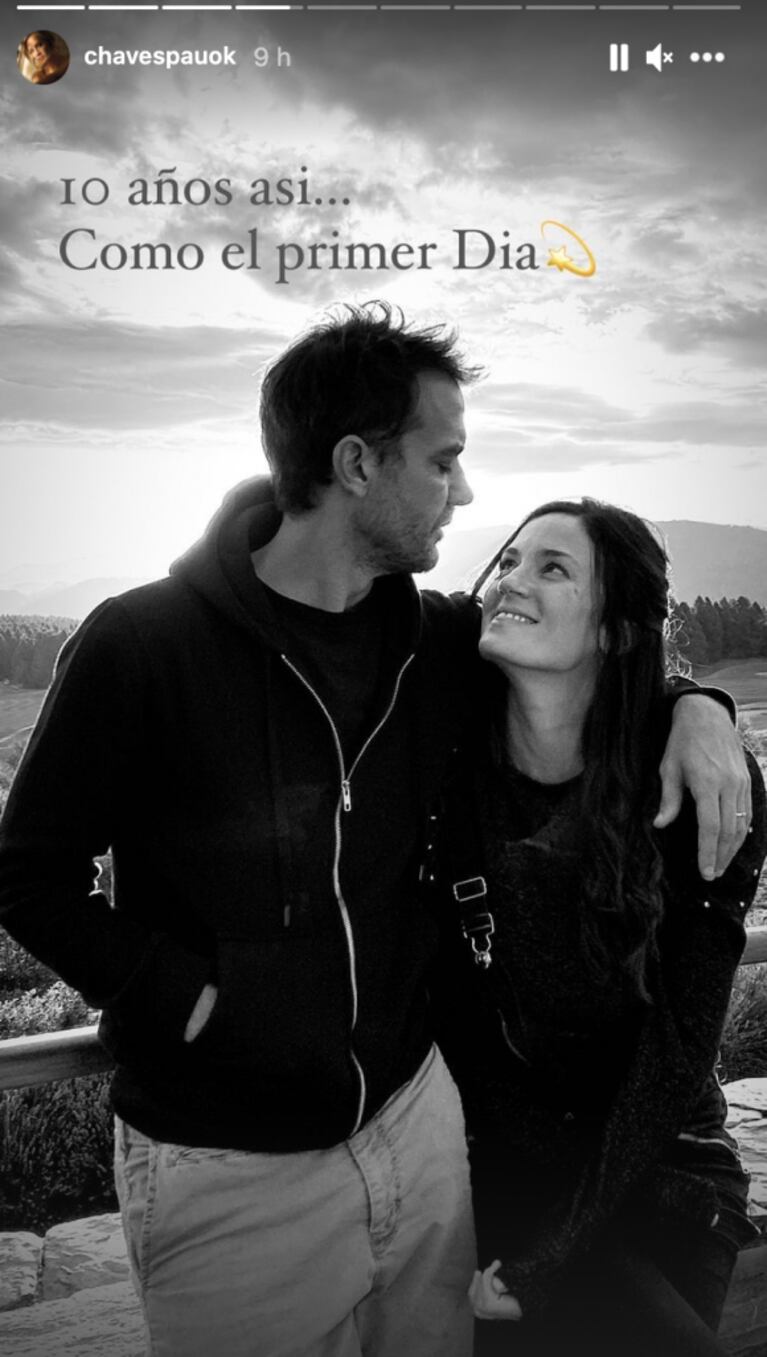 Tierno cruce de mensajes entre Paula Chaves y Pedro Alfonso: "Diez años así, como el primer día"