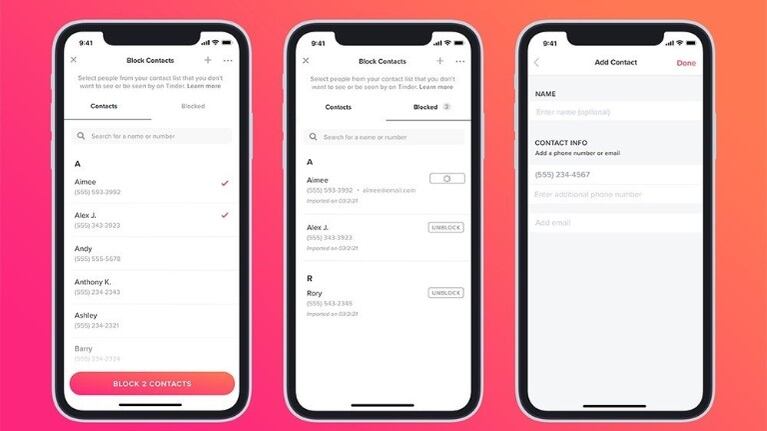 Tinder evita encuentros incómodos en la app con su nueva herramienta para bloquear contactos. Foto:DPA.