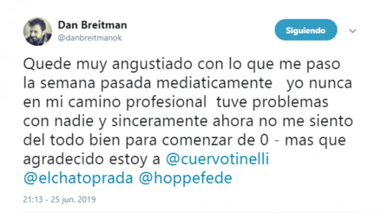 Tinelli anunció la renuncia de Dan Breitman al Súper Bailando: "Sintió que no podía seguir en el programa"