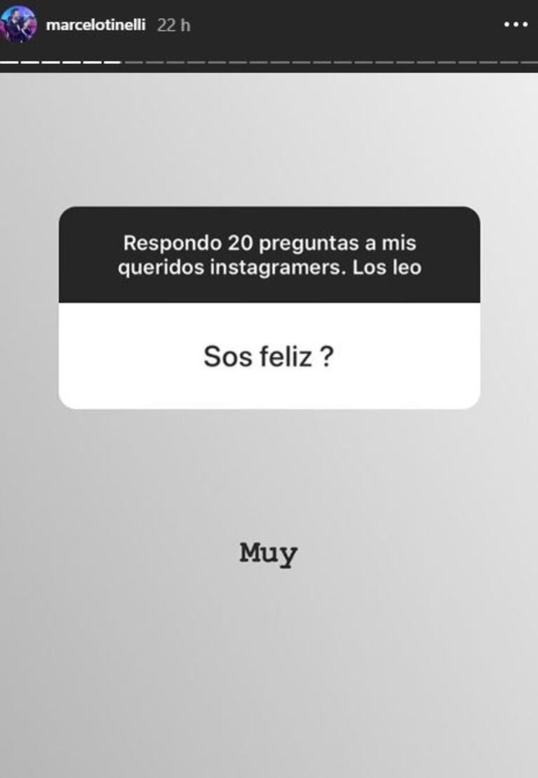 Tinelli contestó preguntas en Instagram: su futuro político, cuál de sus hijos cree que lo hará abuelo y más