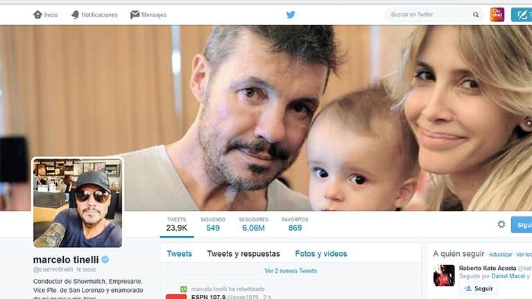 Tinelli se cambió sus fotos de Twitter.