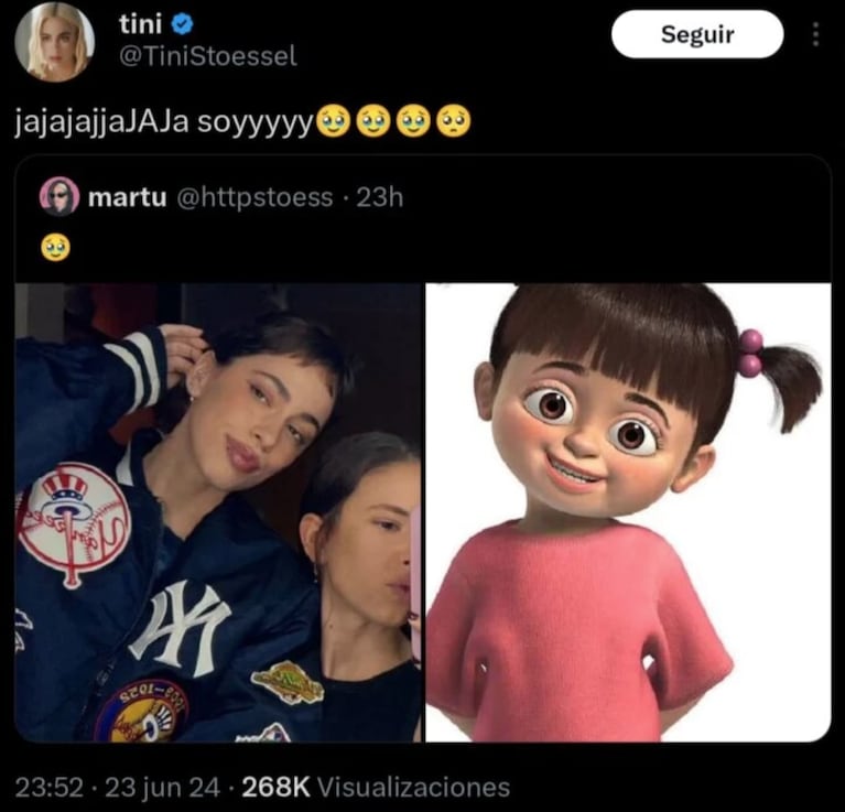 Tini admitió parecerse a Boo.