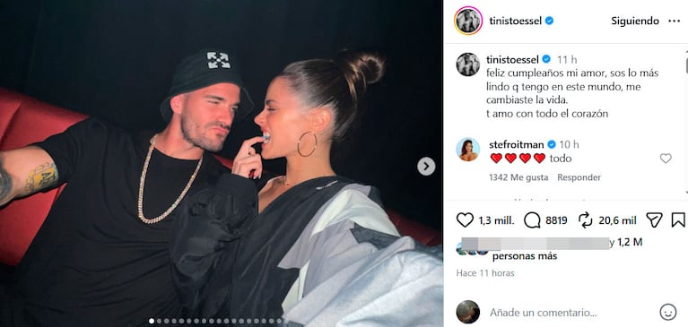Tini Stoessel a Rodrigo De Paul (Instagram)