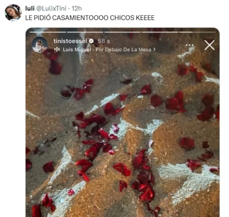 ¿Tini Stoessel se casa? La foto que desató los rumores de casamiento con Rodrigo De Paul. Crédito: X