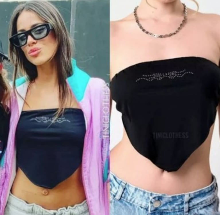 Tini Stoessel usó un pañuelo como top en el Mundial Qatar 2022 y marcó tendencia