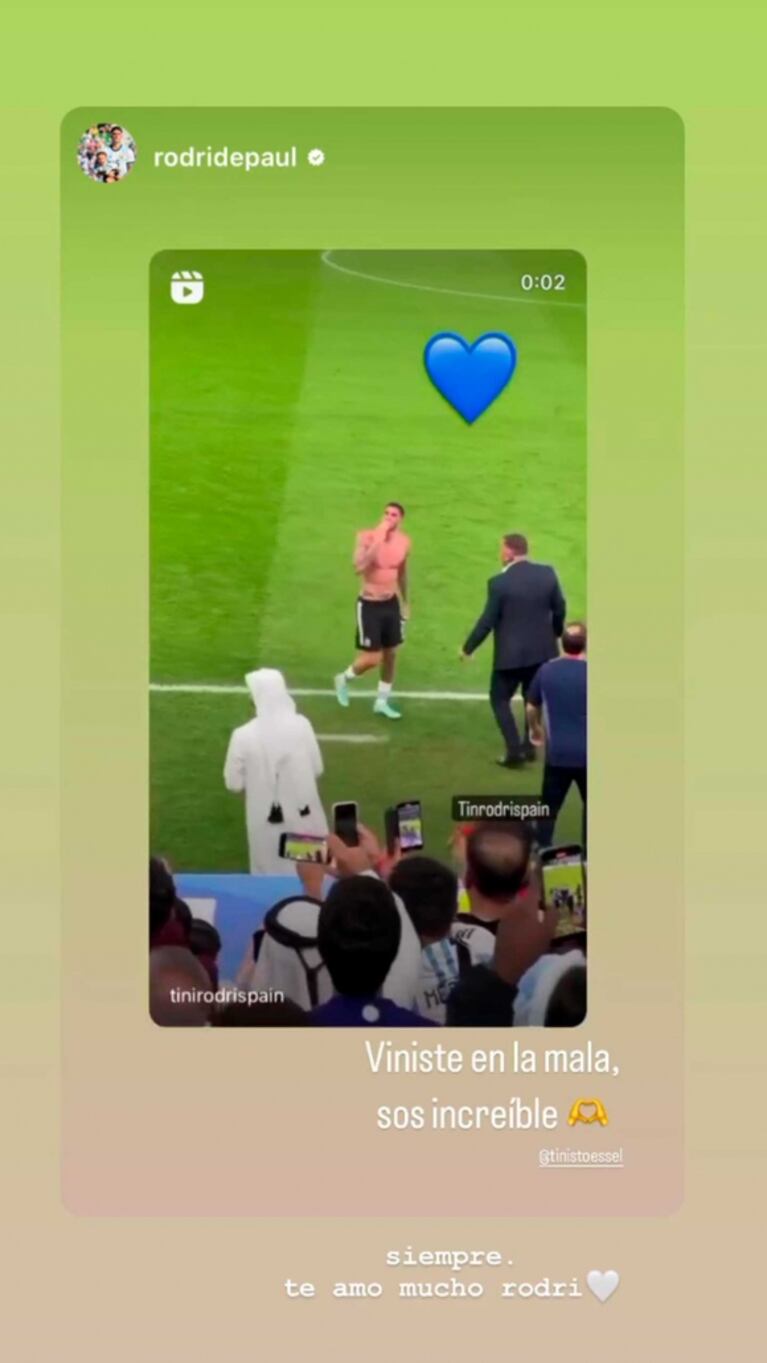 Tini Stoessel visitó a Rodrigo de Paul y el futbolista le agradeció con emoción: "Viniste en la mala"