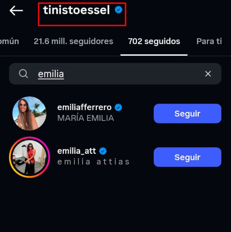 Tini Stoessel y Emilia Mernes, enfrentadas (captura de Instagram)