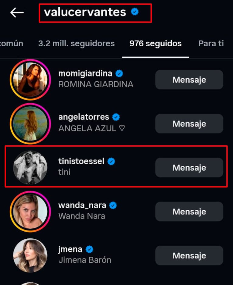 Tini Stoessel y Emilia Mernes, enfrentadas (captura de Instagram)