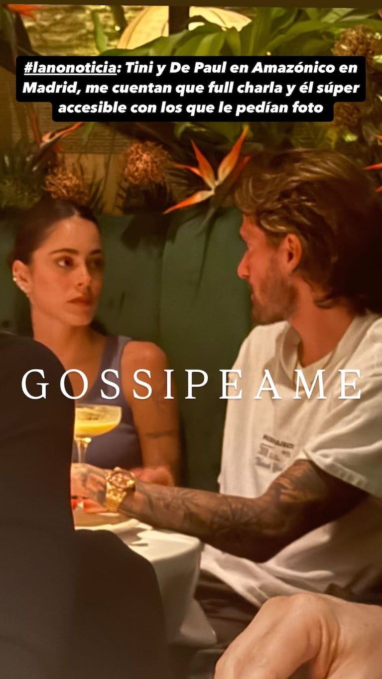 Tini Stoessel y Rodrigo de Paul. Foto: Instagram @gossipeame