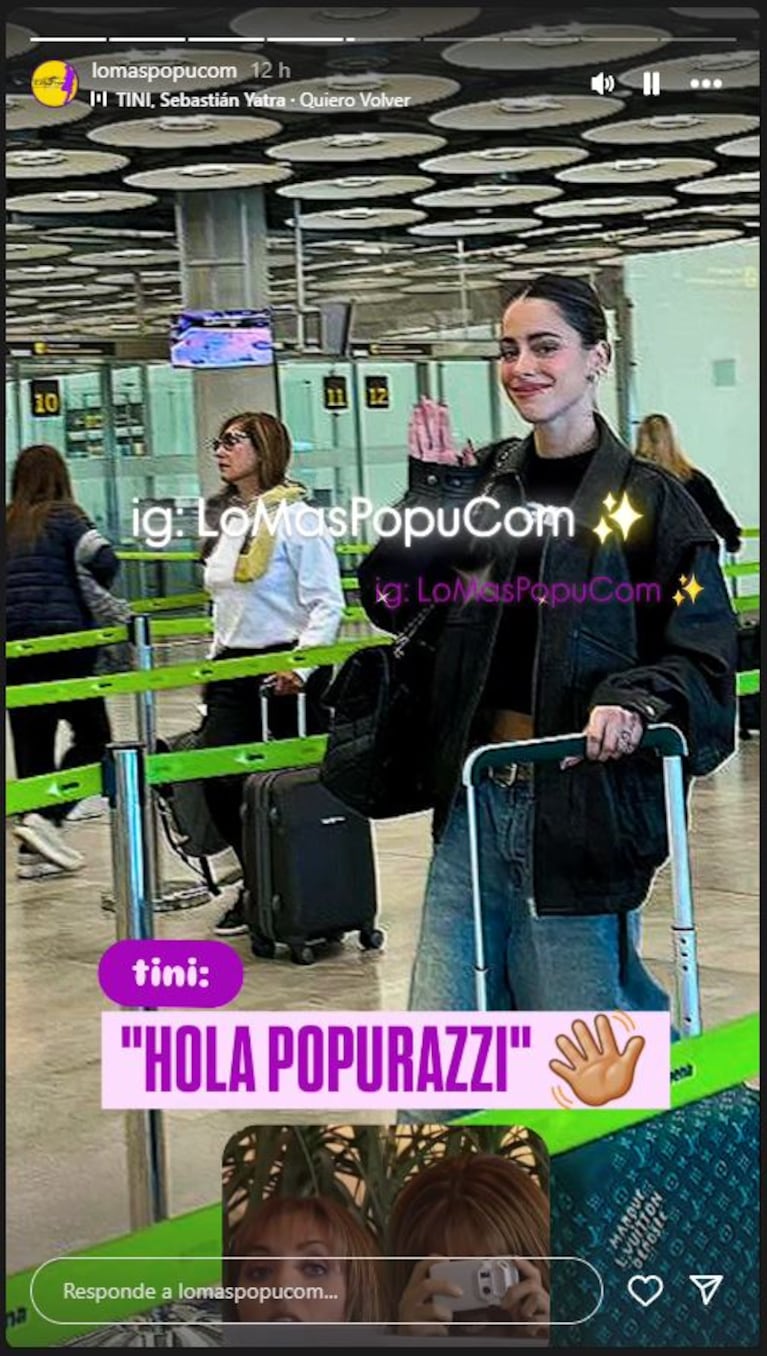 Tini Stoessel y Rodrigo de Paul viajaron a Madrid (Foto: Instagram @lomaspopucom)