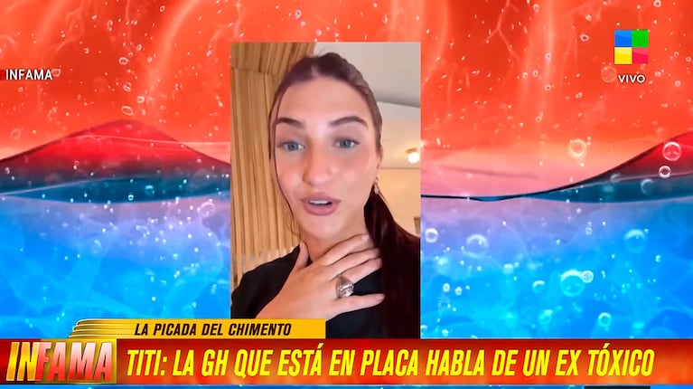 Titi de Gran Hermano (captura de Infama, América TV)