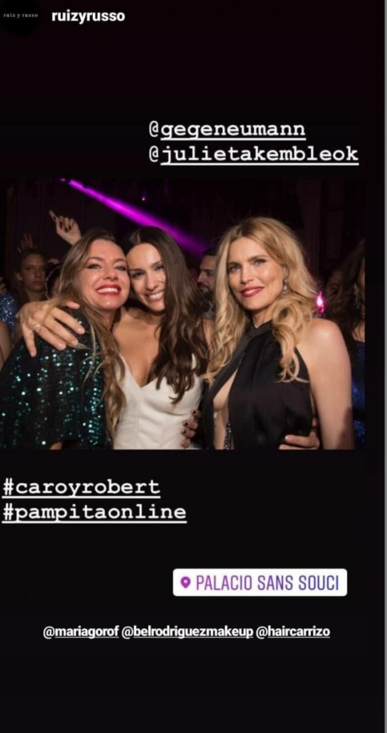 Toda la intimidad de la divertida fiesta de casamiento de Pampita y Roberto García Moritán por dentro