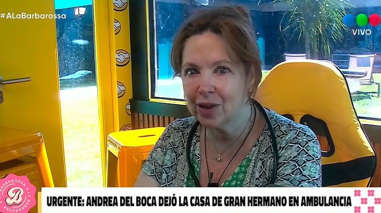 Toda la verdad sobre la salud de Andrea del Boca tras su sorpresiva salida de Gran Hermano (captura de Telefe)
