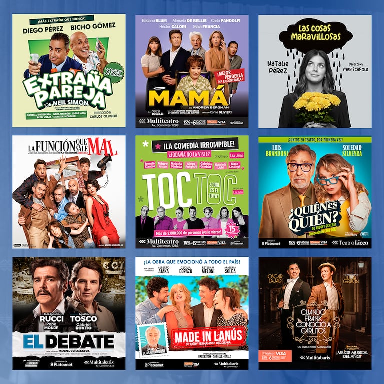 Todas las obras en cartel en los teatros Liceo, Multitabaris y Multiteatro.