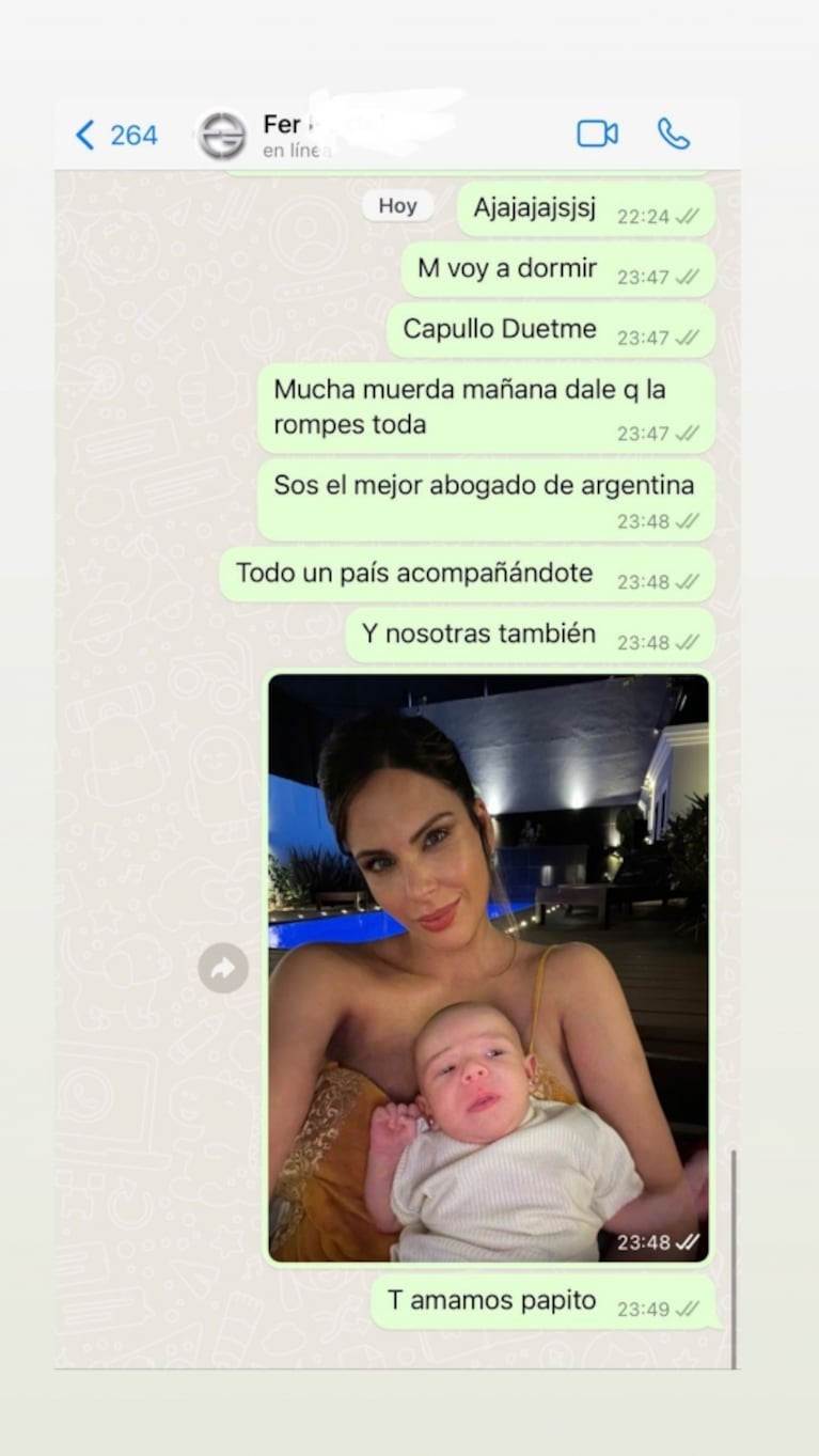  "Todo un país acompañándote": el emotivo mensaje de Barby Franco para Burlando por el caso Báez Sosa