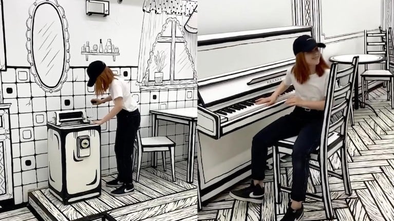 Tomarse un café en esta cafetería diseñada en dos dimensiones es el último grito de los turistas en Rusia