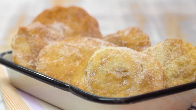 torta, frita, rellena, dulce, leche