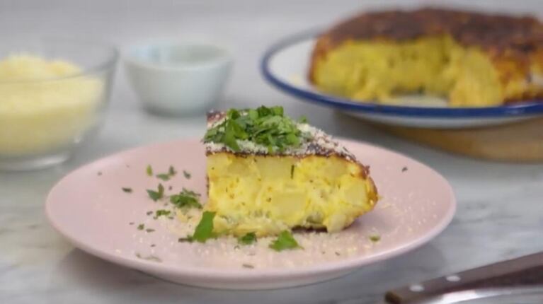 Tortilla de papas 4 quesos: receta fácil, paso a paso 