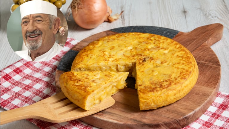 Tortilla de papas, por Karlos Arguiñano. Foto: montaje