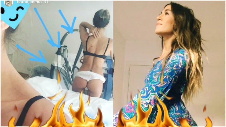 Tras sus declaraciones hot, Jimena Barón mostró su lomazo en su red social (Foto: Instagram y Captura de Instagram Stories)